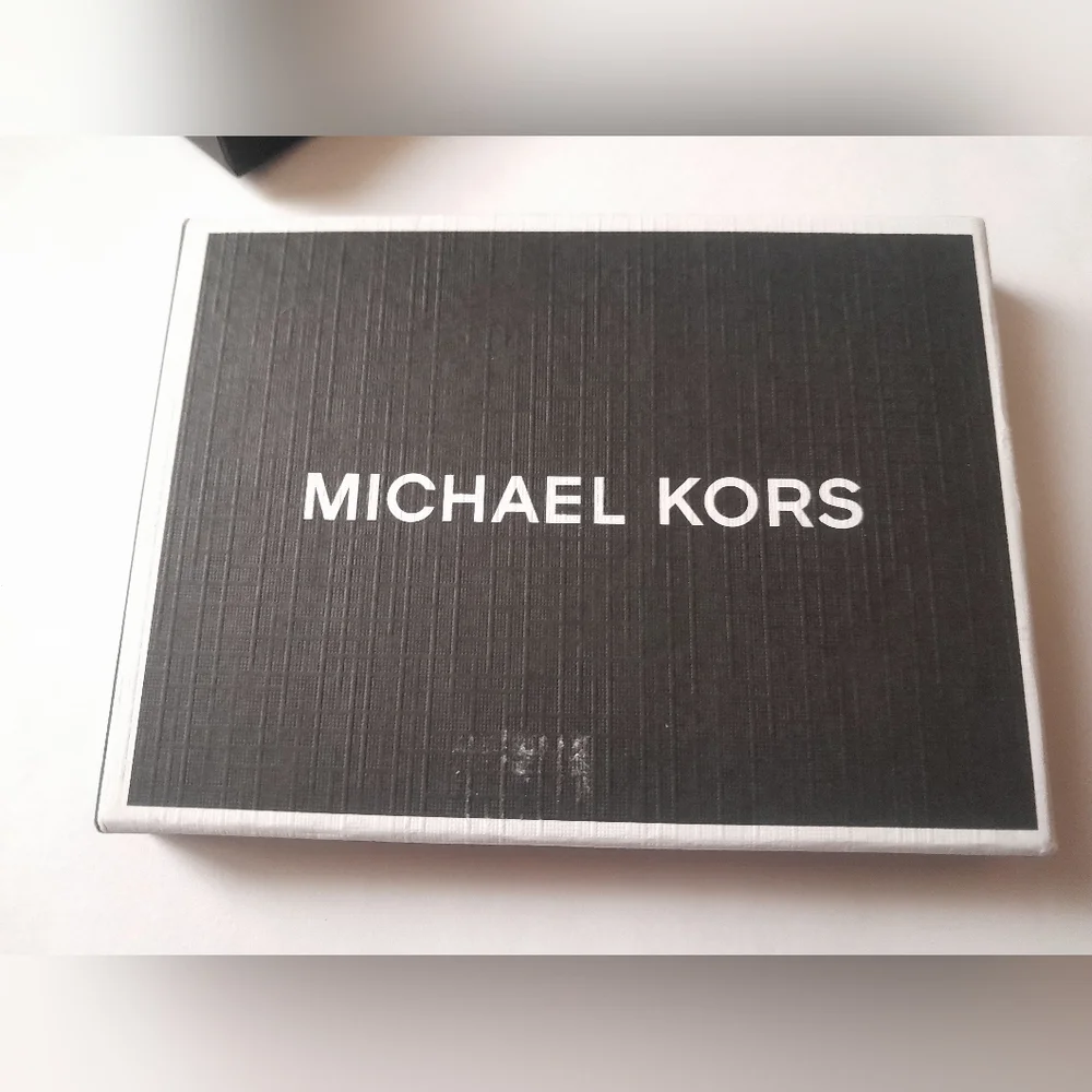 New Michael Kors Men's Card Case In Multi Blue ColorBlock NWT In Gift Box